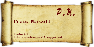 Preis Marcell névjegykártya